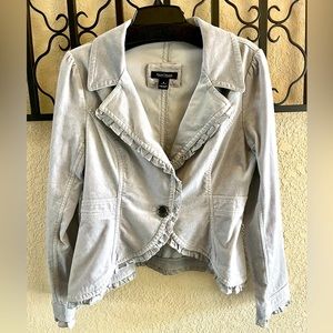 White House Black Market Velvet Jacket - Size 8 - Gray